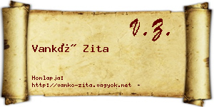 Vankó Zita névjegykártya