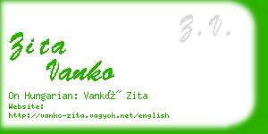 zita vanko business card